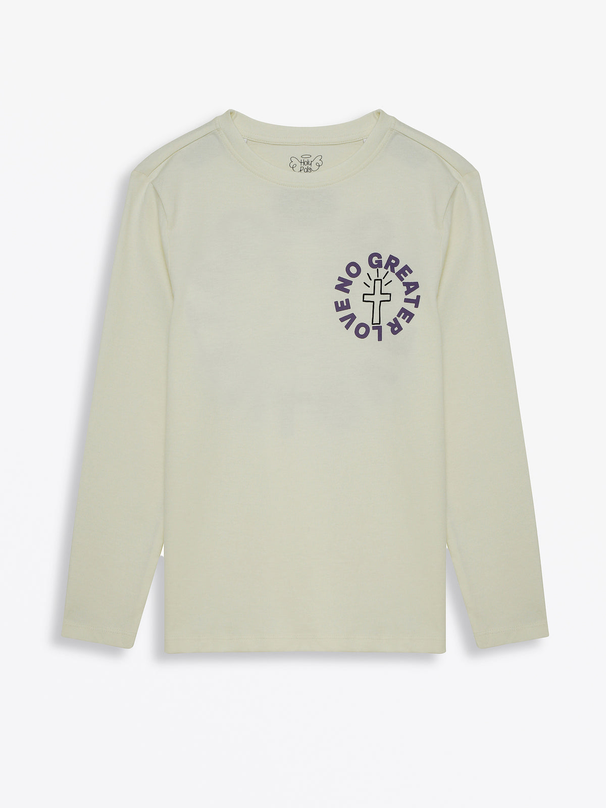 Baby No Greater Love Purple T-Shirt Cotton | Long Sleeve
