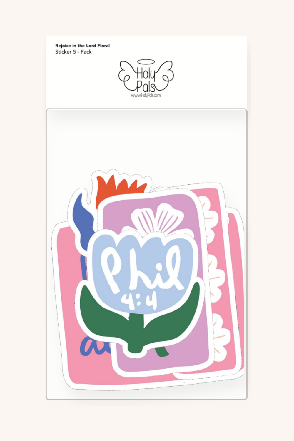 Rejoice in the Lord Floral Sticker Pack 4Pack
