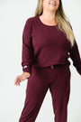 God's Got My Back Fig PJ Womens Long Sleeve Jogger Set Ribbed Cotton-Bamboo Blend