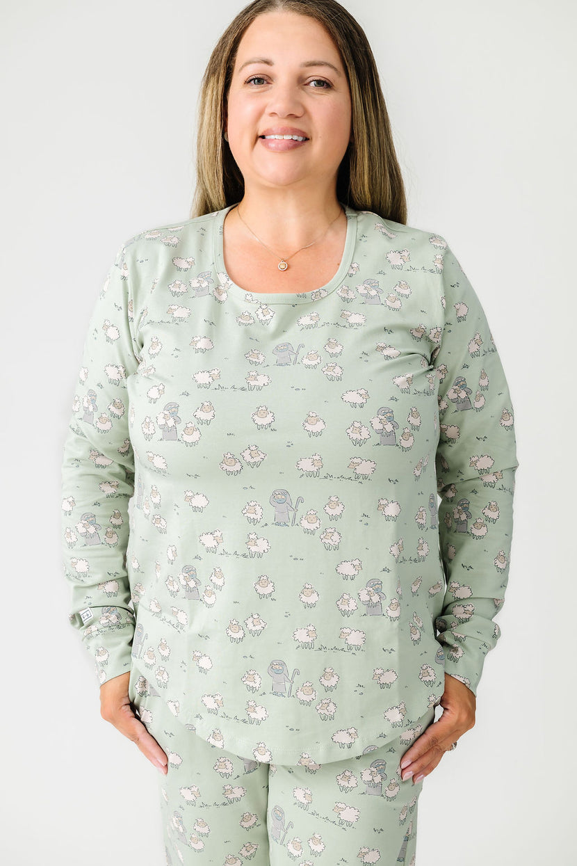 The Lost Sheep PJ Womens Long Sleeve Jogger Set Cotton