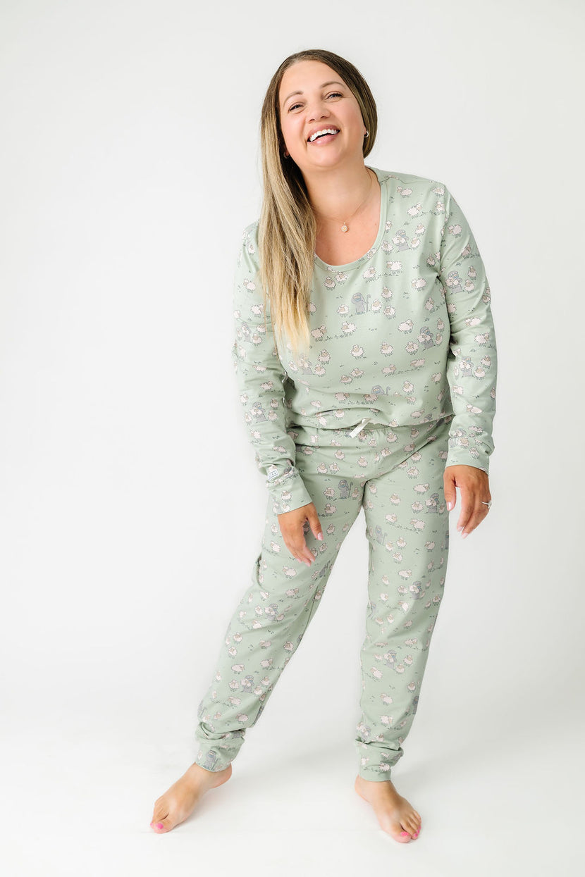 The Lost Sheep PJ Womens Long Sleeve Jogger Set Cotton