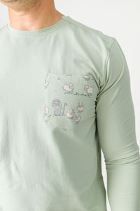 The Lost Sheep PJ Mens Long Sleeve Jogger Set Cotton