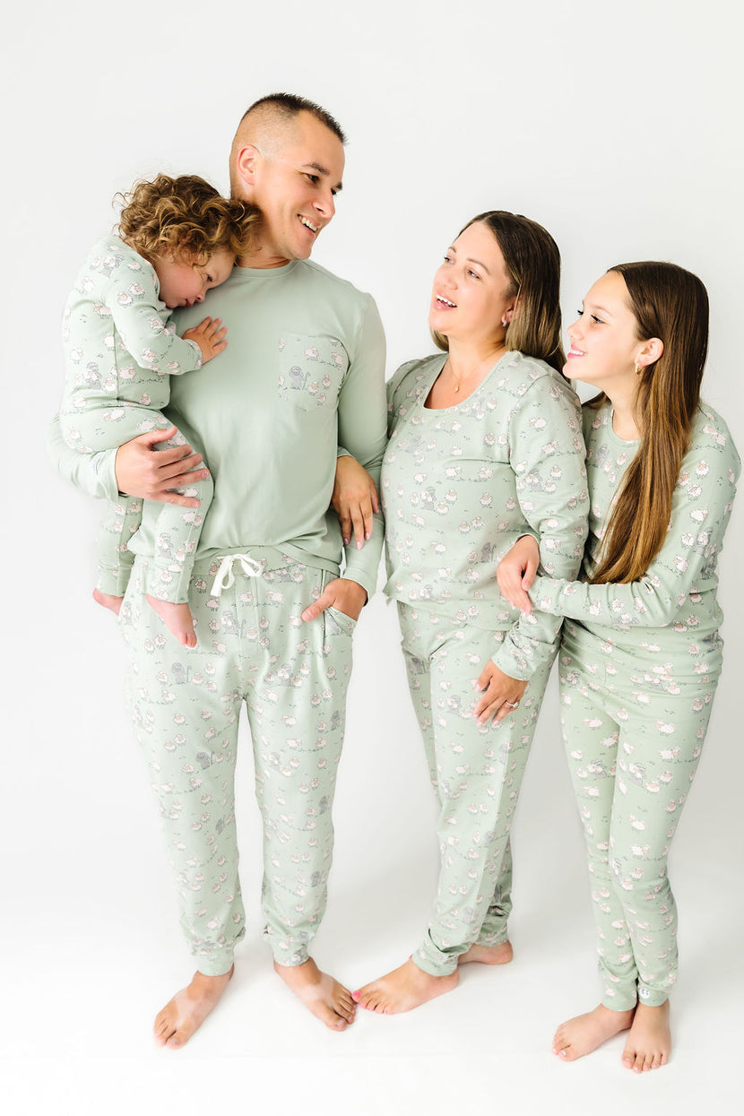 The Lost Sheep PJ Mens Long Sleeve Jogger Set Cotton