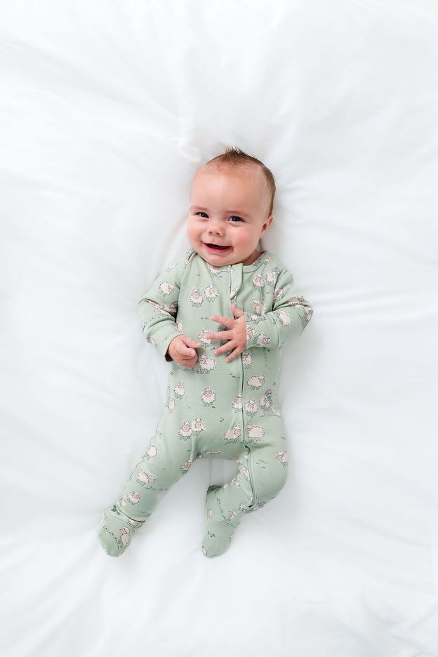 The Lost Sheep PJ Footed Onesie Cotton