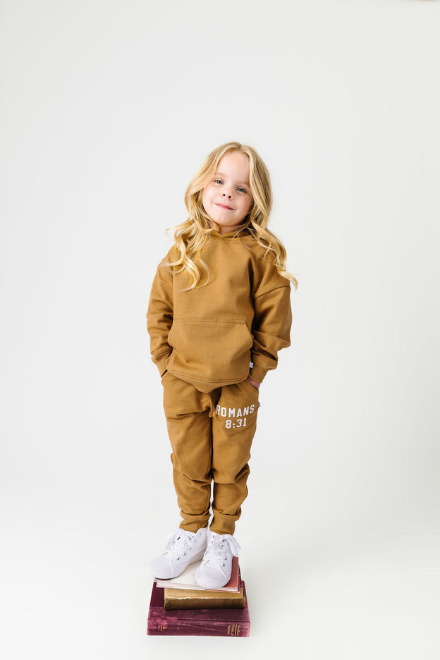 God's Got My Back Tan Fleece Jogger