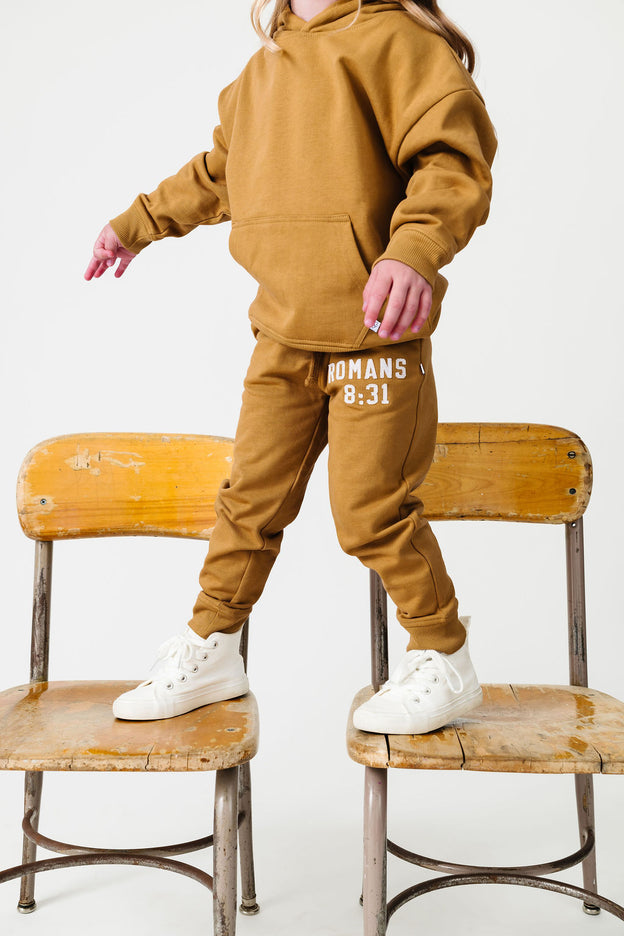 God's Got My Back Tan Fleece Jogger