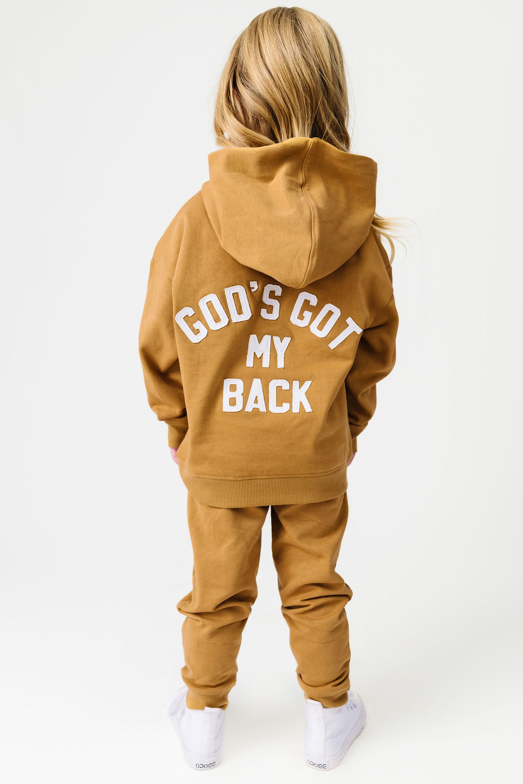 Gods Got My Back Tan Fleece Jogger
