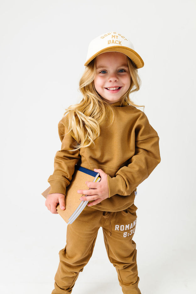 God's Got My Back Tan Fleece Hoodie