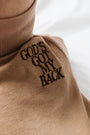 God's Got My Back Beige PJ Footed Onesie Ribbed Cotton-Bamboo Blend
