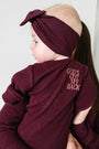 God's Got My Back Fig PJ Footed Onesie Ribbed Cotton-Bamboo Blend