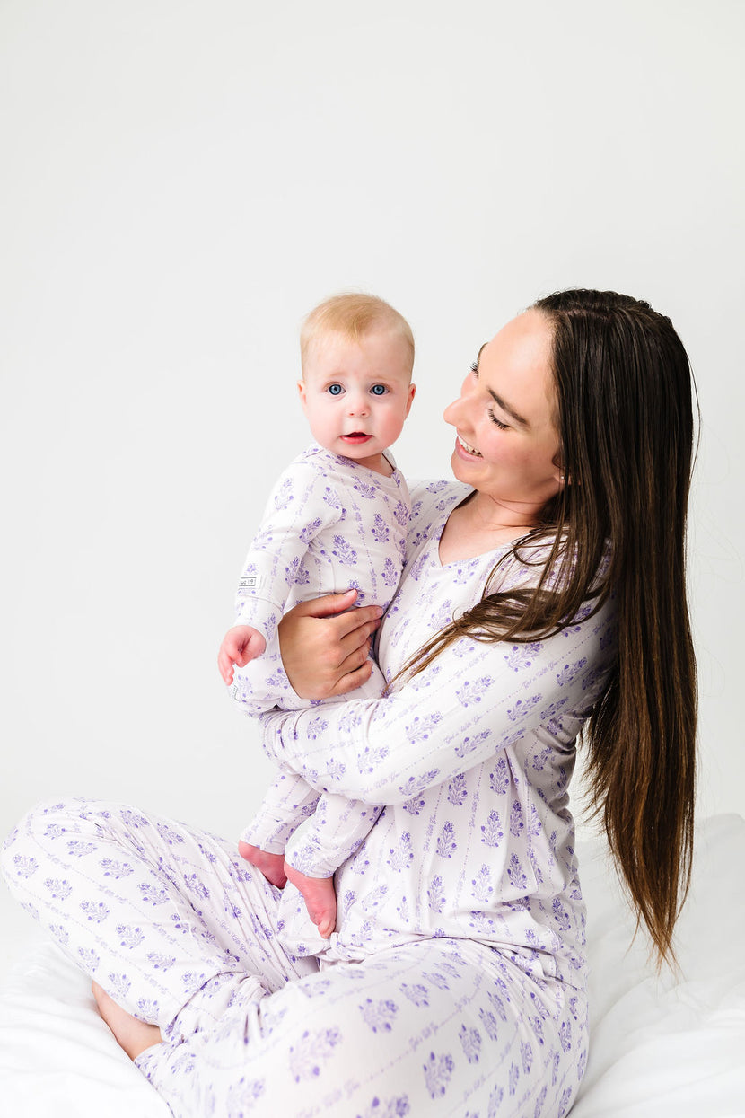 God is With You Floral PJ Womens Long Sleeve Jogger Set Bamboo