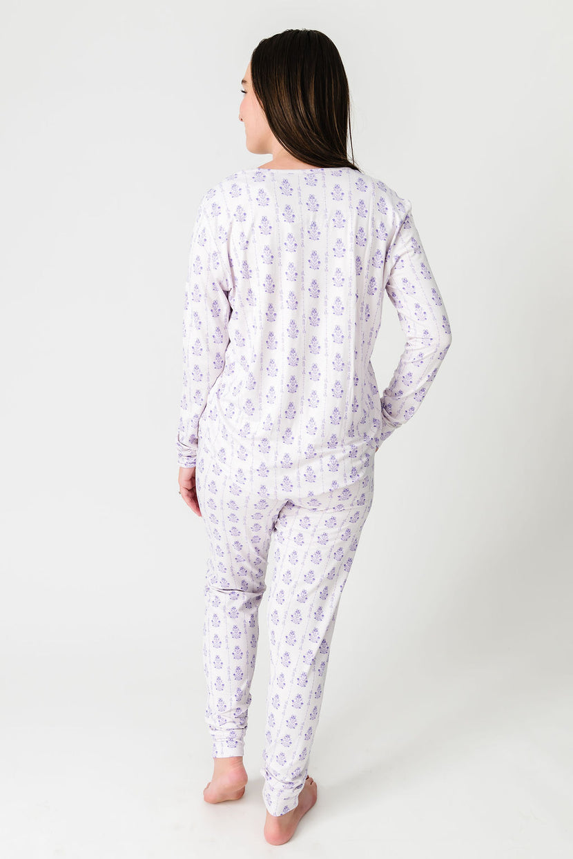 God is With You Floral PJ Womens Long Sleeve Jogger Set Bamboo