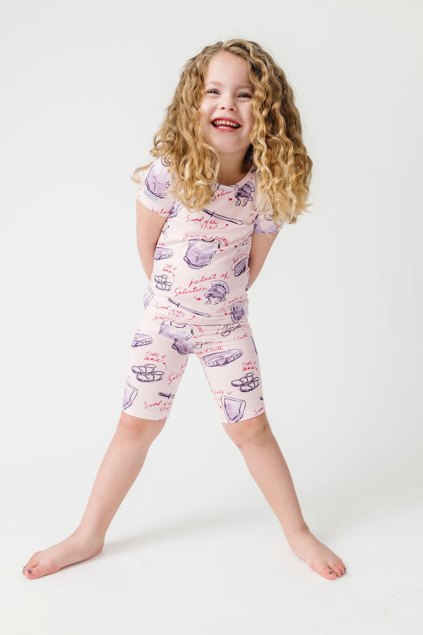 Armor of God Pink PJ Shorts Set Bamboo