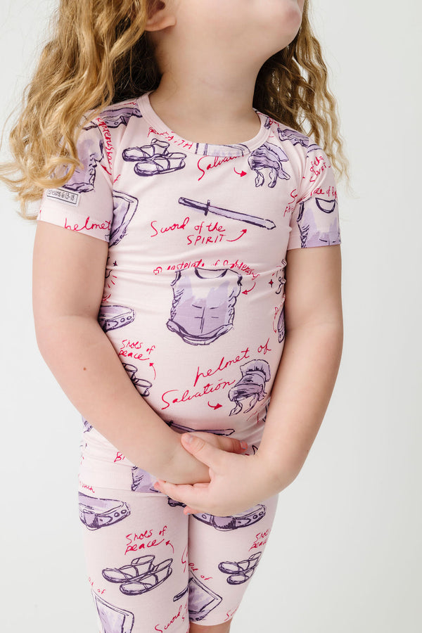 Armor of God Pink PJ Shorts Set Bamboo