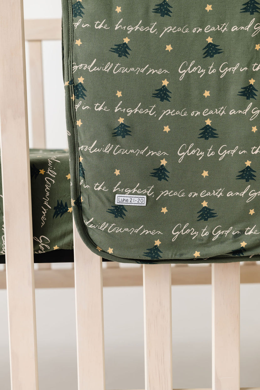 Glory to God Olive Bedsheet Bamboo