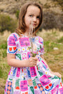 Kids Rejoice in the Lord Floral Twirl Dress Cotton | Short Sleeve