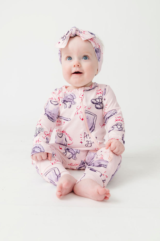 Armor of God Pink PJ Footless Onesie Bamboo