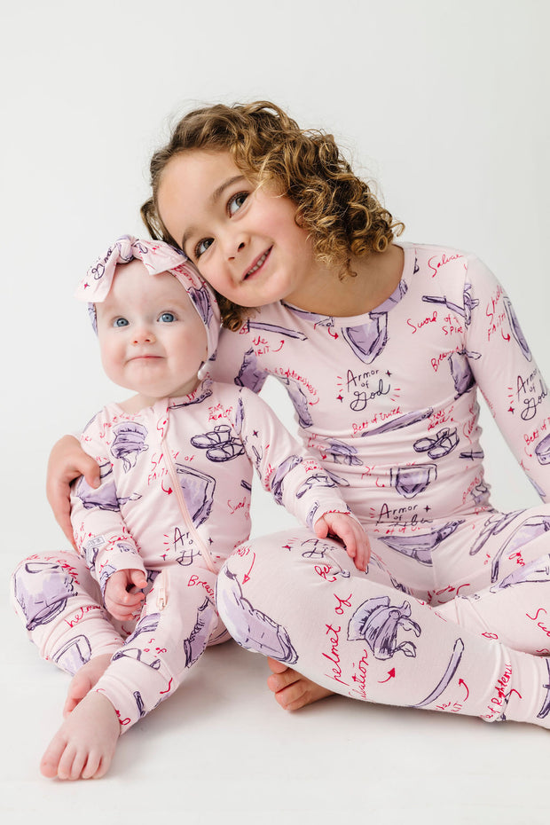 Armor of God Pink PJ Long Sleeve Set Bamboo
