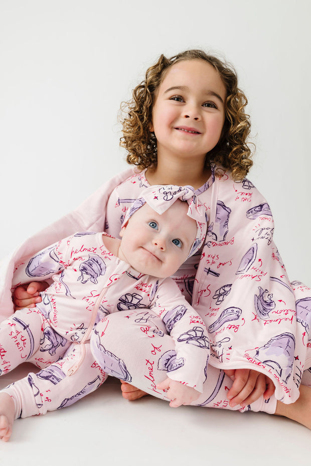 Armor of God Pink PJ Footless Onesie Bamboo