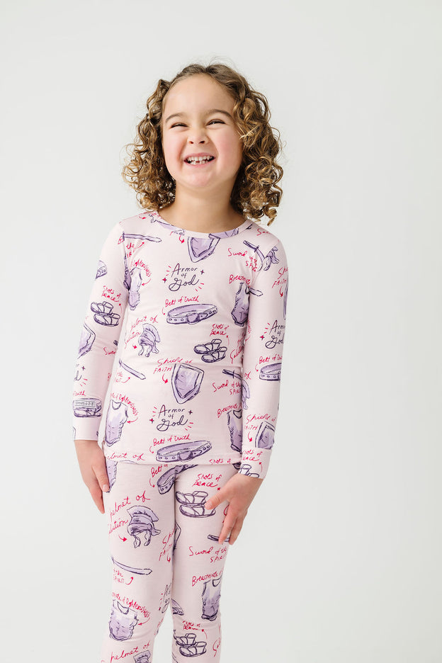 Armor of God Pink PJ Long Sleeve Set Bamboo