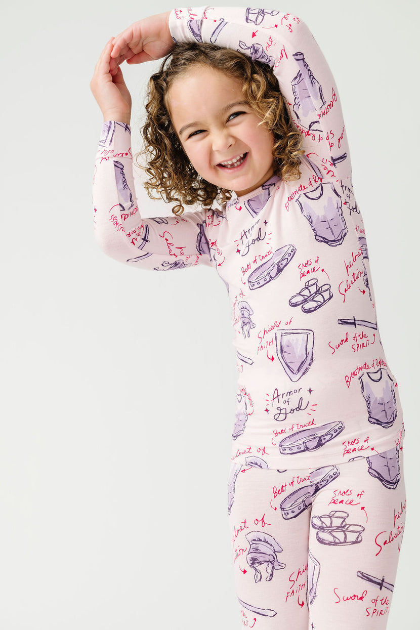 Armor of God Pink PJ Long Sleeve Set Bamboo