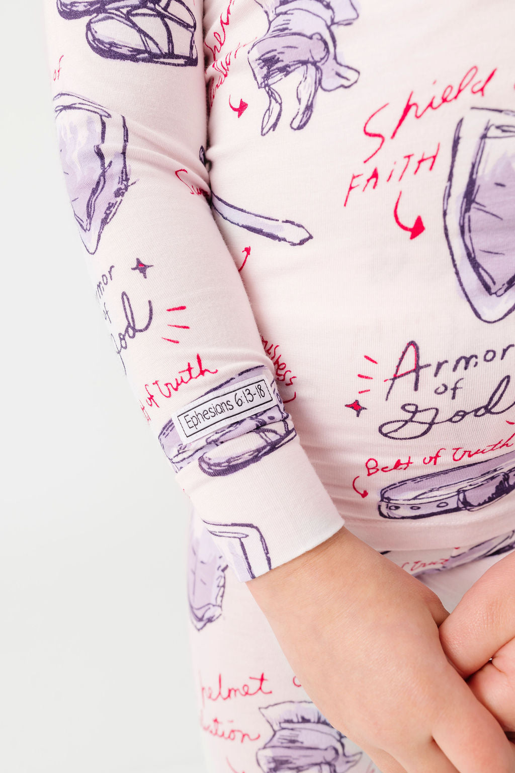 Armor of God Pink PJ Long Sleeve Set Bamboo