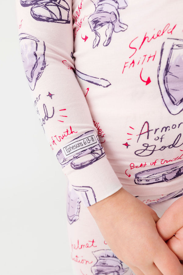Armor of God Pink PJ Long Sleeve Set Bamboo