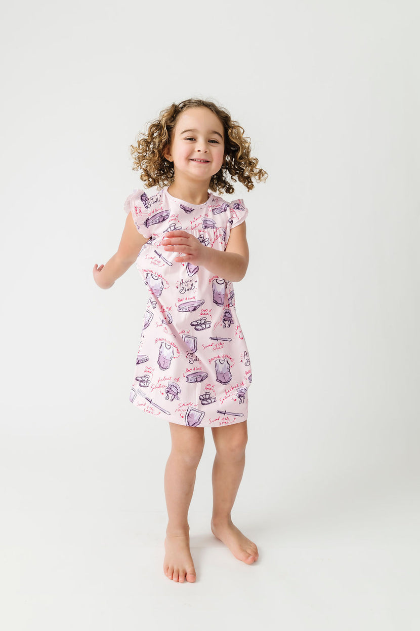Armor of God Pink PJ Girls Nightgown Polyester