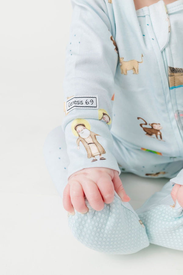 Noah and the Ark PJ Footed Onesie Cotton