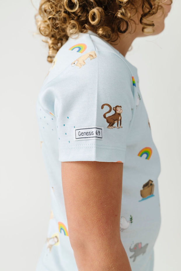 Noah and the Ark PJ Shorts Set Cotton