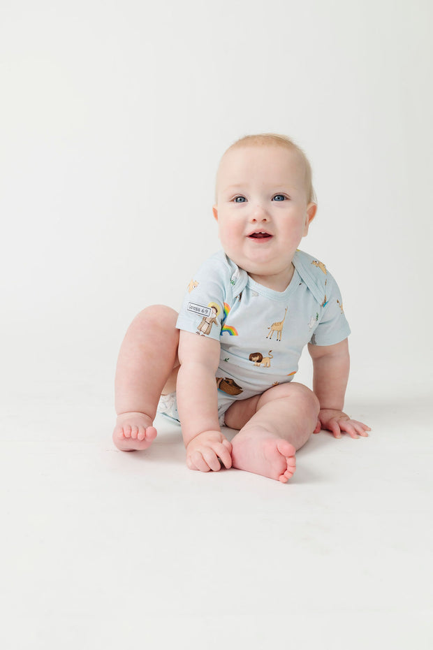 Noah and the Ark Short Sleeve Bodysuit Cotton