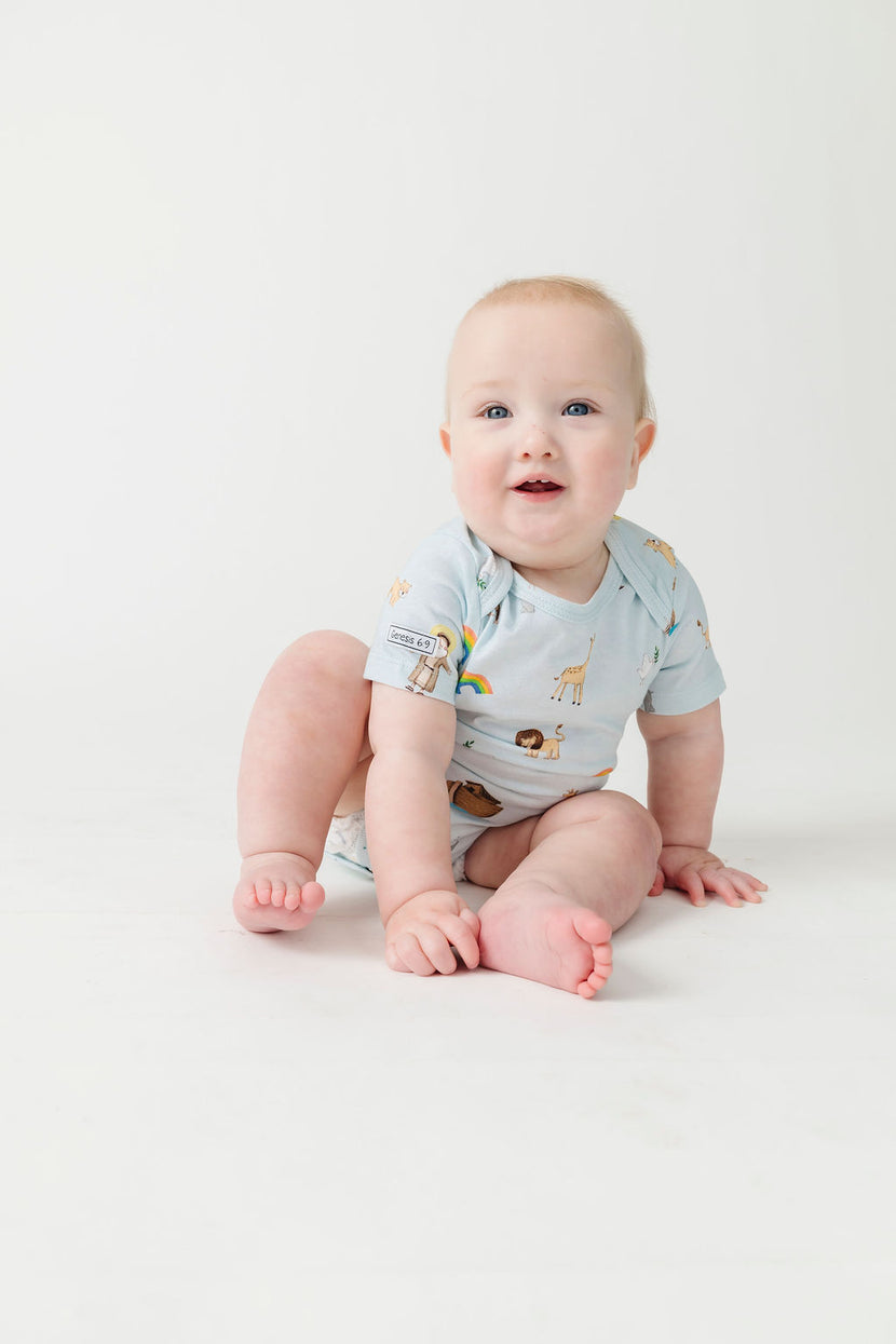 Noah and the Ark Short Sleeve Bodysuit Cotton
