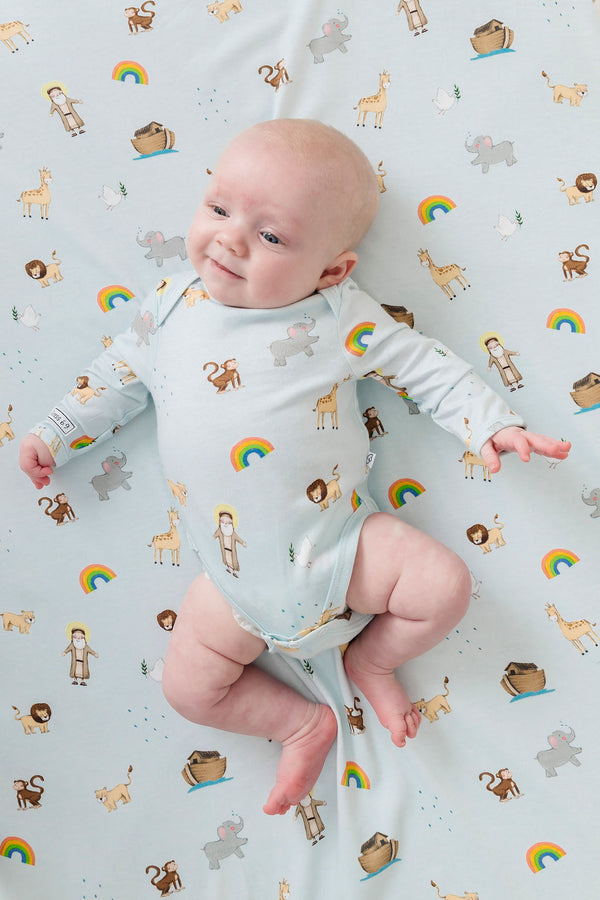 Noah and the Ark Long Sleeve Bodysuit Cotton