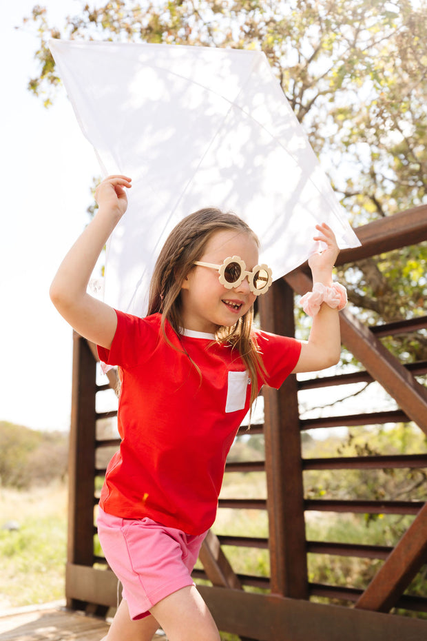 Kids Shine Red Prayer Pocket T-Shirt | Short Sleeve