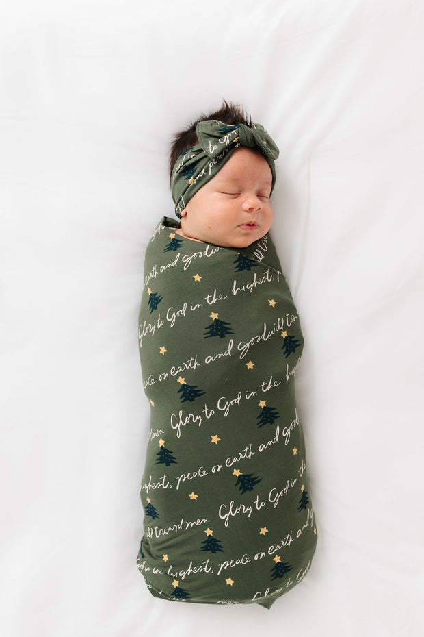 Glory to God Olive Swaddle Bamboo