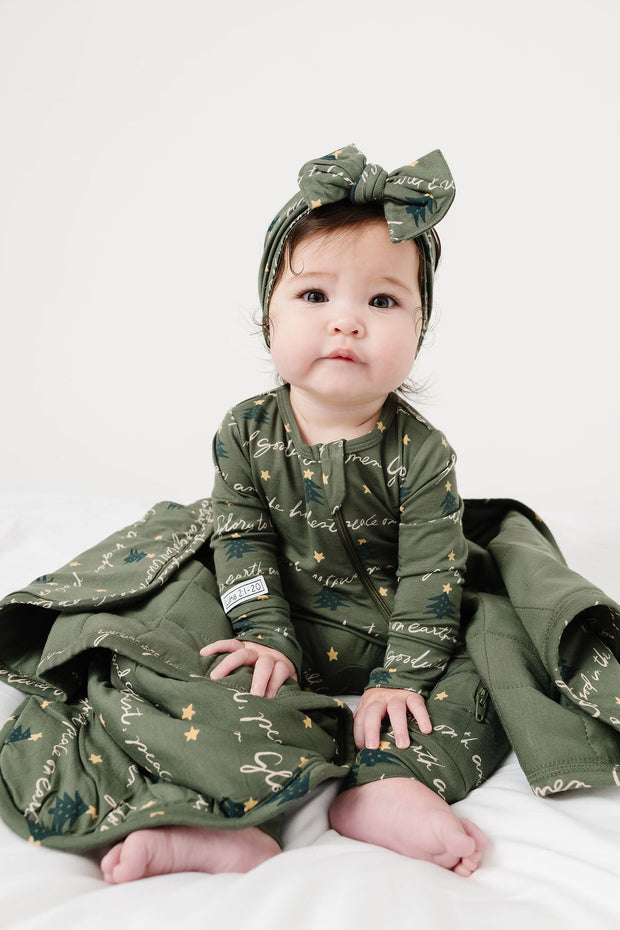 Glory to God Olive PJ Footless Onesie Bamboo