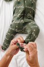 Glory to God Olive PJ Footless Onesie Bamboo