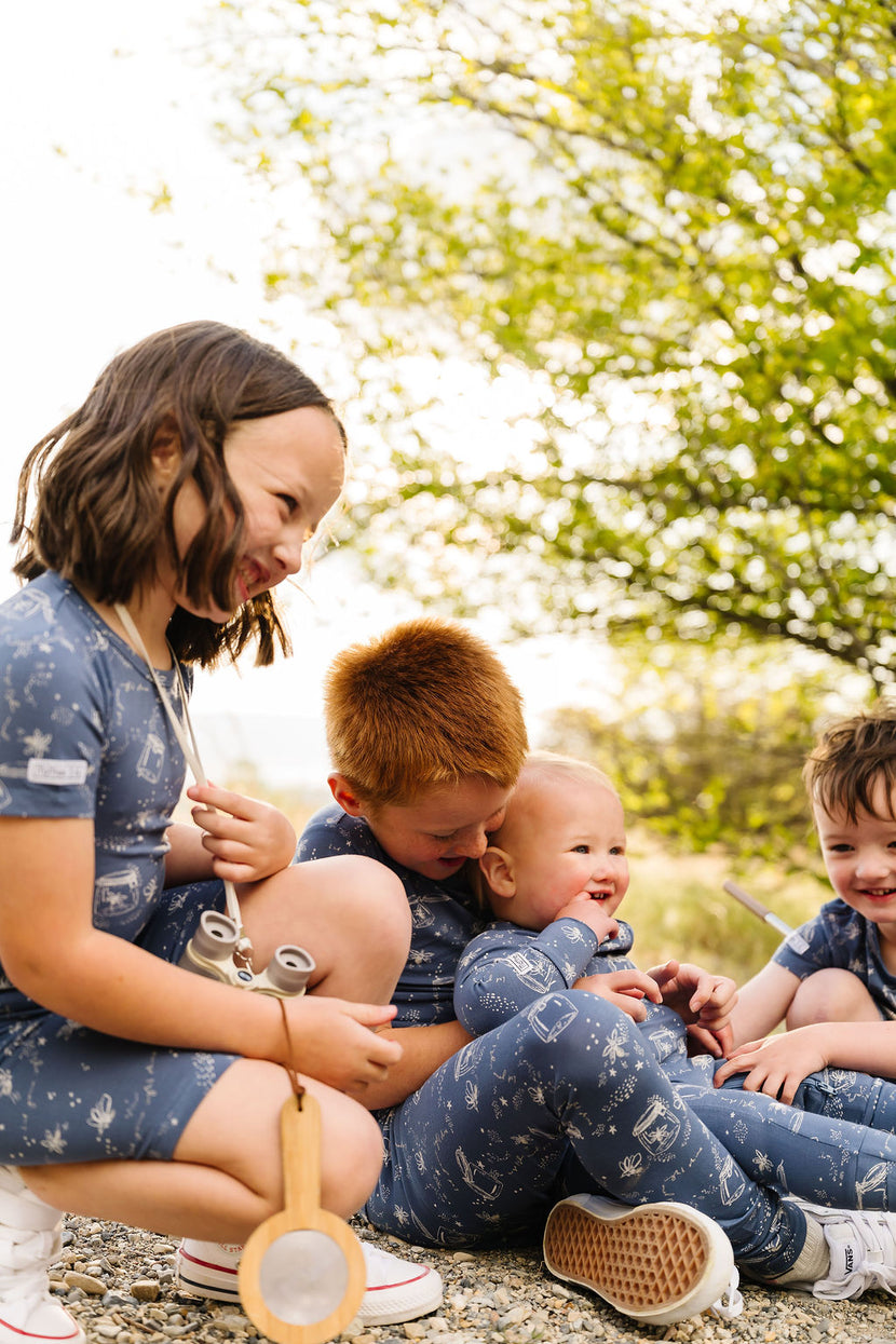 Let Your Light Shine Fireflies PJ Footless Onesie Bamboo