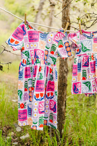 Kids Rejoice in the Lord Floral Twirl Dress Cotton | Short Sleeve