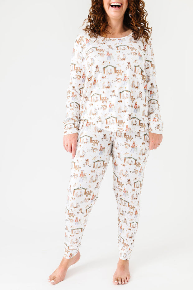 The First Noel Womens Jogger PJ Set Bamboo