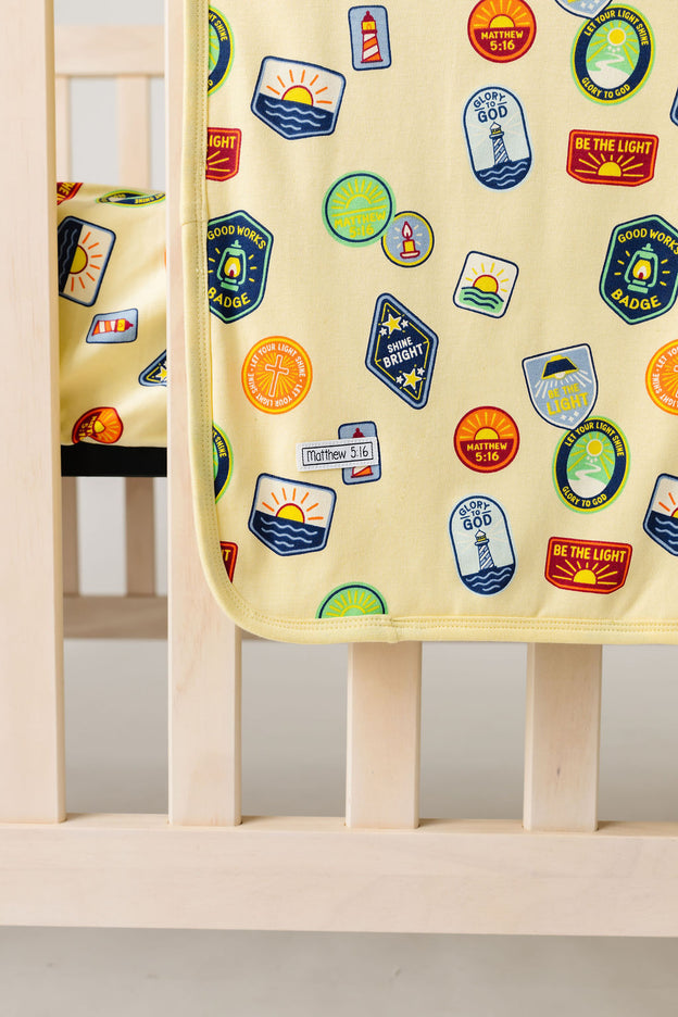 Be the Light Badges Blanket Cotton