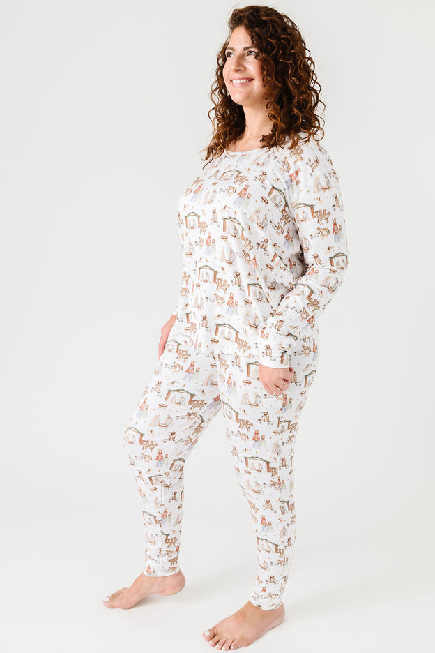 The First Noel Womens Jogger PJ Set Bamboo