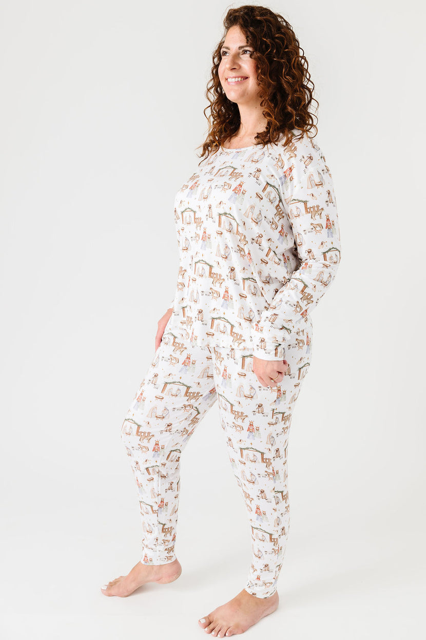 The First Noel Womens Jogger PJ Set Bamboo