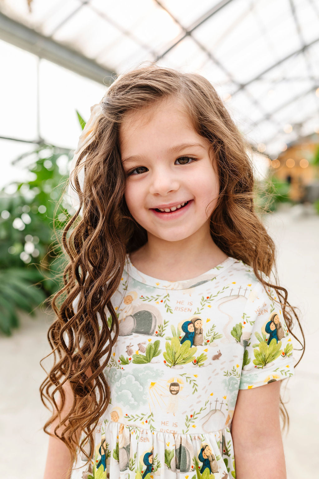 He Is Risen Short Sleeve Twirl Dress Cotton