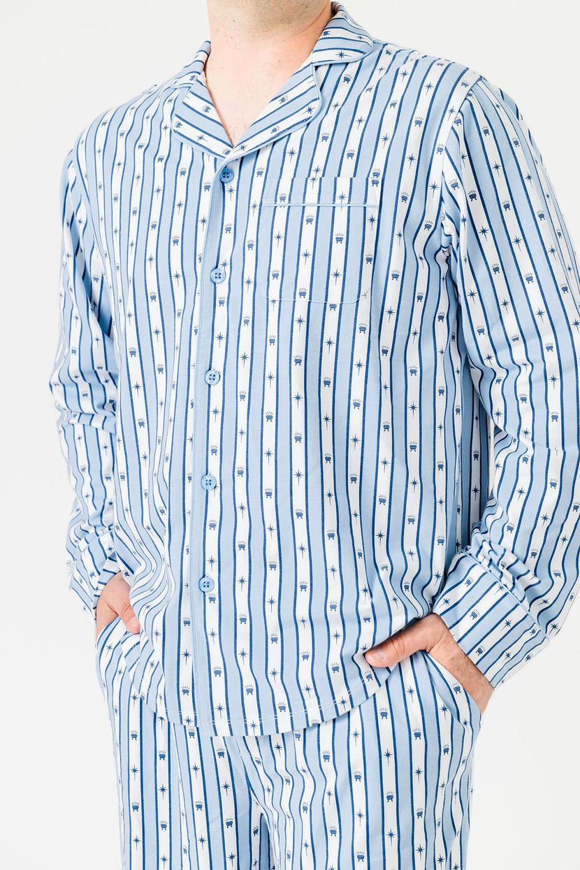 Star of Wonder PJ Mens Notch Collar Set Organic Cotton