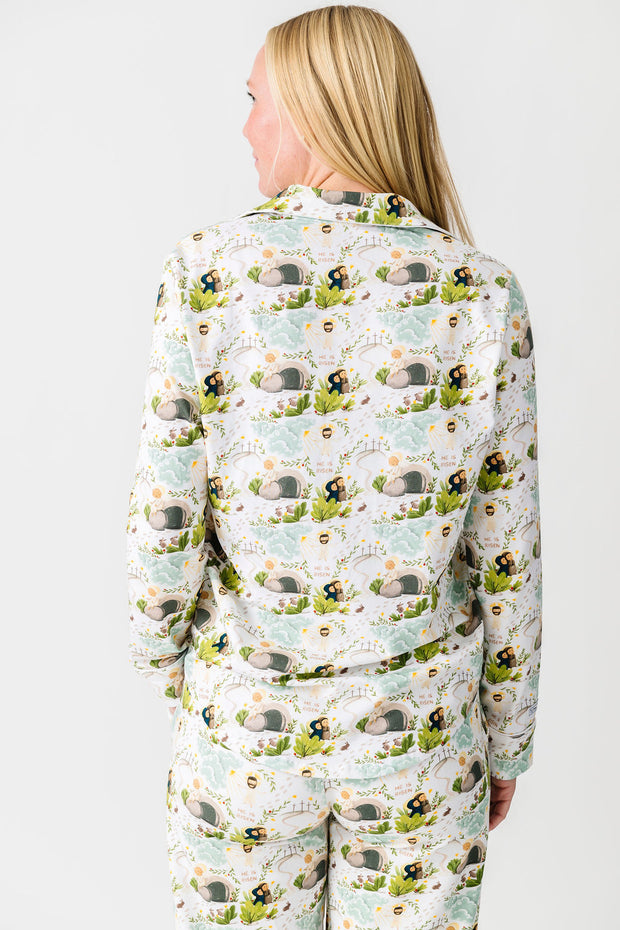 He Is Risen Women's PJ Notch Collar Set Cotton