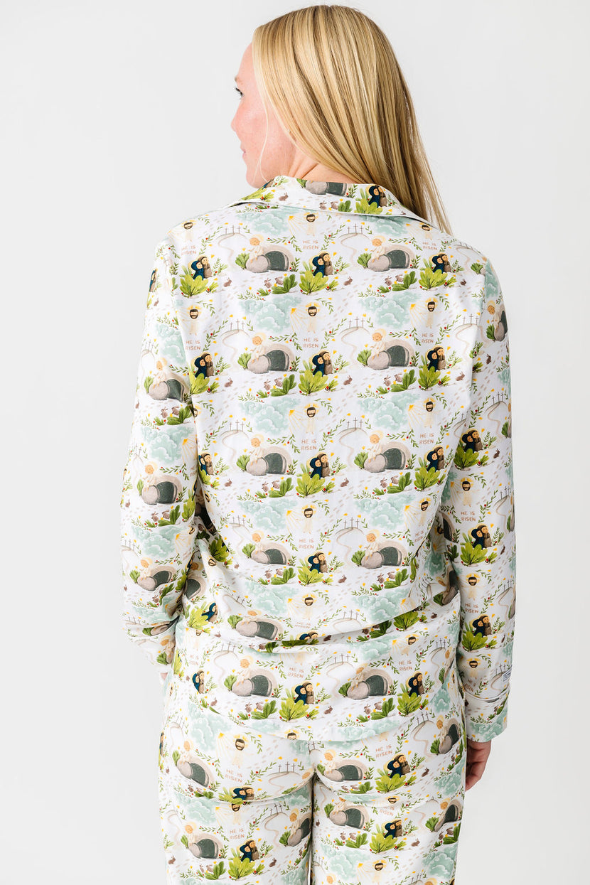 He Is Risen Women's PJ Notch Collar Set Cotton