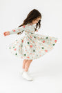 Kids Gingerbread Jesus Twirl Dress Cotton | Long Sleeve