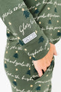 Glory to God Olive PJ Womens Long Sleeve Jogger Set Bamboo