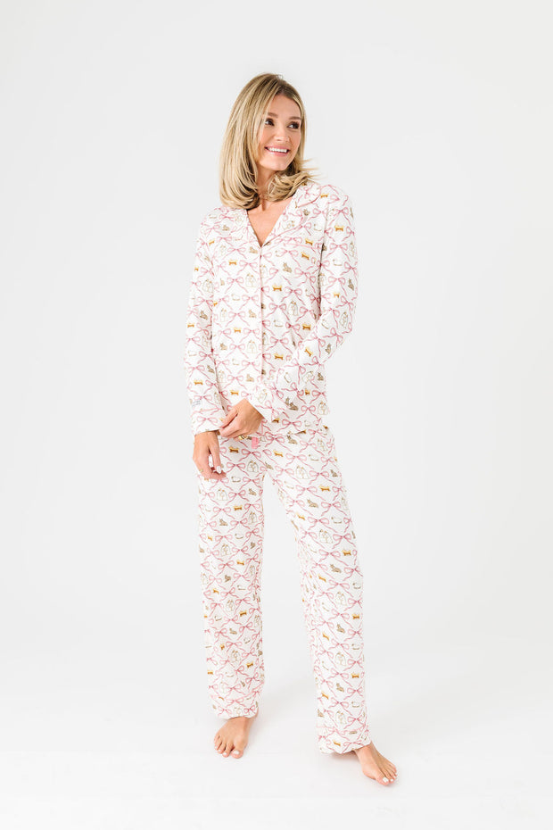 Let Us Adore Him PJ Womens Notch Collar Set Bamboo
